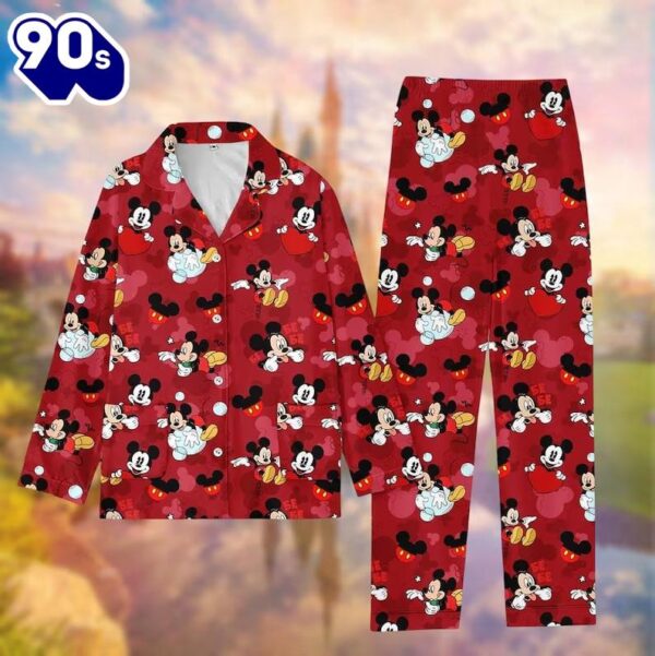 Mickey Mouse Pajamas Set, Disney Mickey Pajamas, Mickey Holiday Pajamas