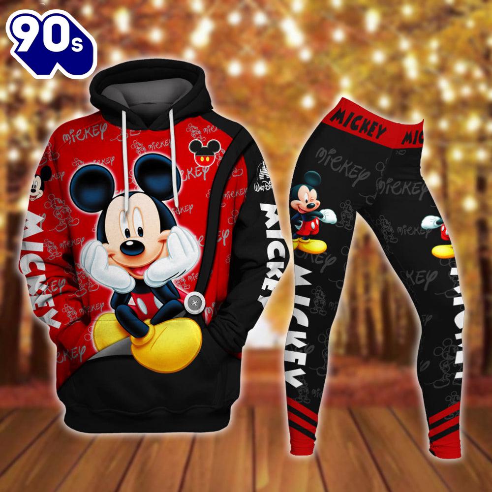 Mickey Mouse Pattern Hoodie And Leggings Set Mickey Mouse Pattern Hoodie And Leggings Set