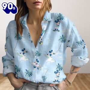 Mickey Mouse Surfing Women’s Blouse,…