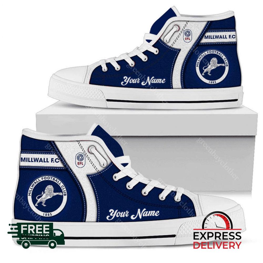 Millwall Personalzied High Top Canvas Shoes Millwall Personalzied High Top Canvas Shoes