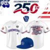 Milwaukee Brewers USA 250th Anniversary Patriotic Limited Baseball Jersey