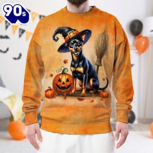 Miniature Pinscher Dog In Spooky…