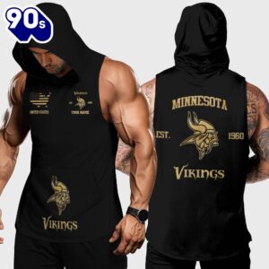 Minnesota Vikings Men Workout Hooded Tank Top