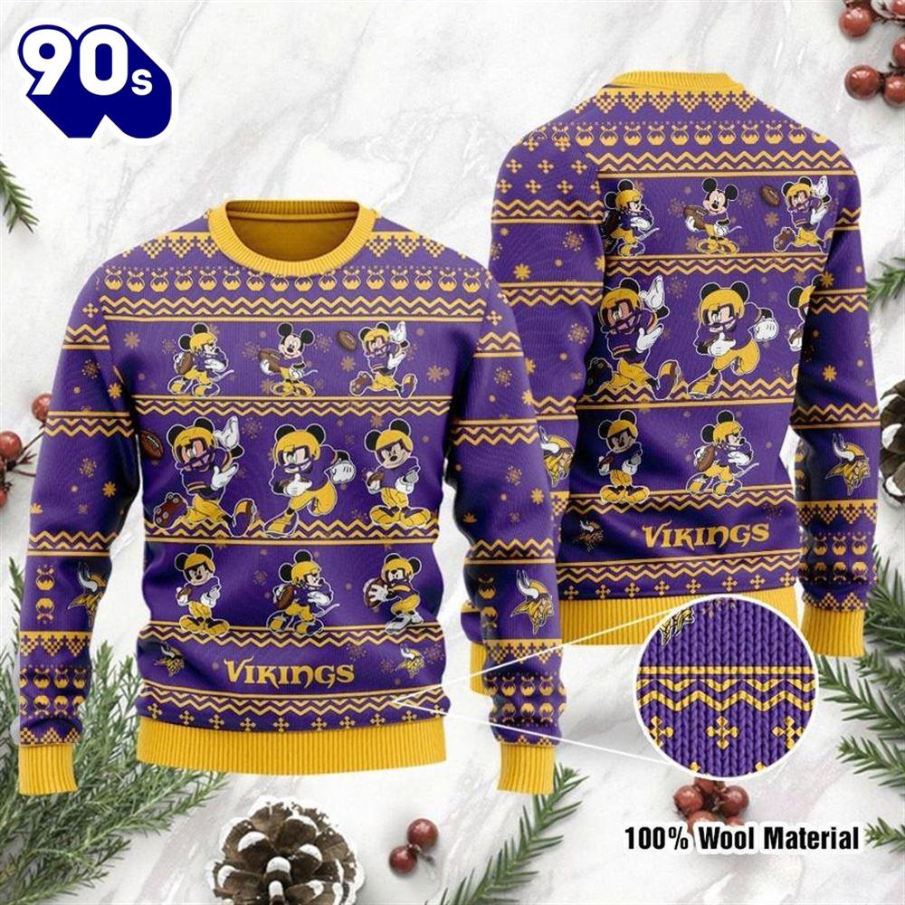 Minnesota Vikings Mickey Mouse Player Disney Ugly Sweater Christmas Gift Christmas Minnesota Vikings Mickey Mouse Player Disney Ugly Sweater Christmas Gift Christmas