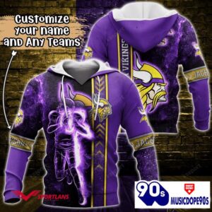 Minnesota Vikings NFL Custom Name 3D Hoodie Teams Shirt For Fans
