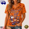 Minnesota Vikings NFL Snoopy Peanuts Fall Season V Neck T Shirt, NFL Fan V Neck Shirt