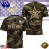 Minnesota Vikings NFL Veterans US Army Camo New Design 3D Shirt , NFL Trending Shirt