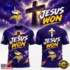 Minnesota Vikings x Jesus Won 2026 Special New T Shirt, Sport Trend 3D Shirt