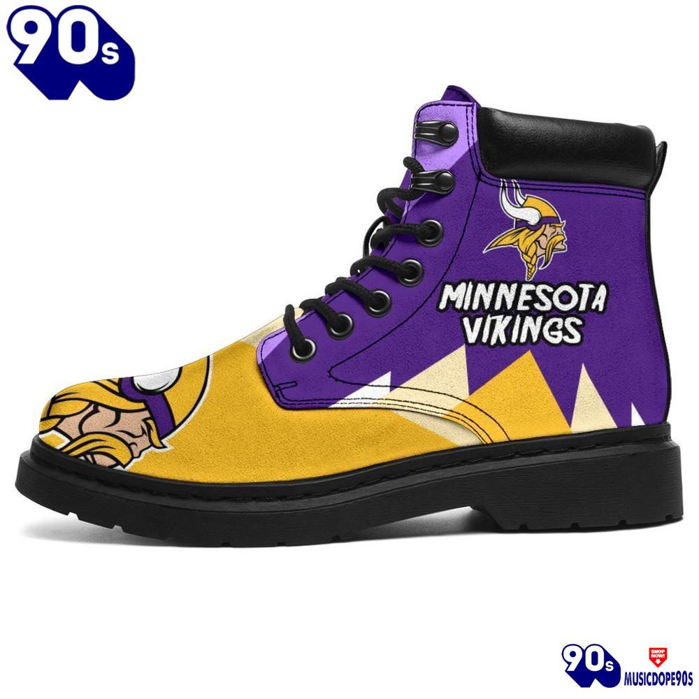 Minnesota Virkings All Season Boots Casual Shoes Vegan Leather Custom Boot Shoes Minnesota Virkings All Season Boots Casual Shoes Vegan Leather Custom Boot Shoes
