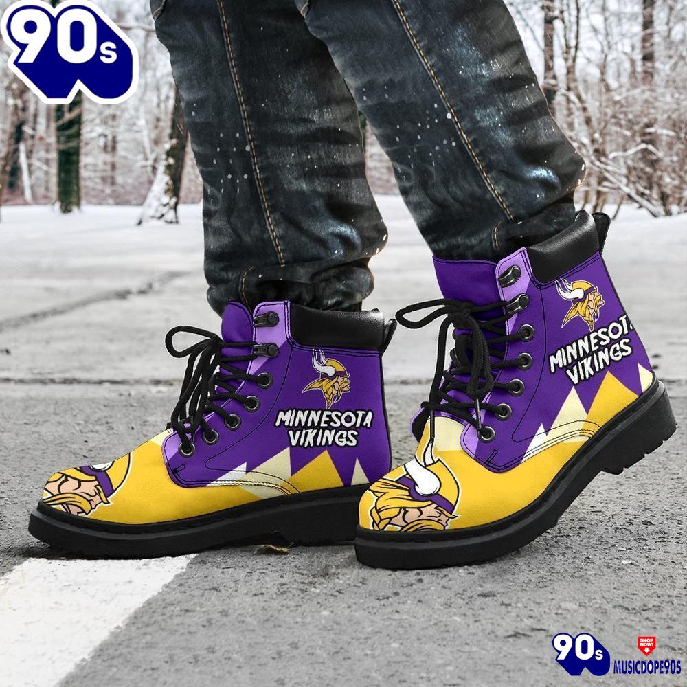 Minnesota Virkings All Season Boots Casual Shoes Vegan Leather Custom Boot Shoes Minnesota Virkings All Season Boots Casual Shoes Vegan Leather Custom Boot Shoes