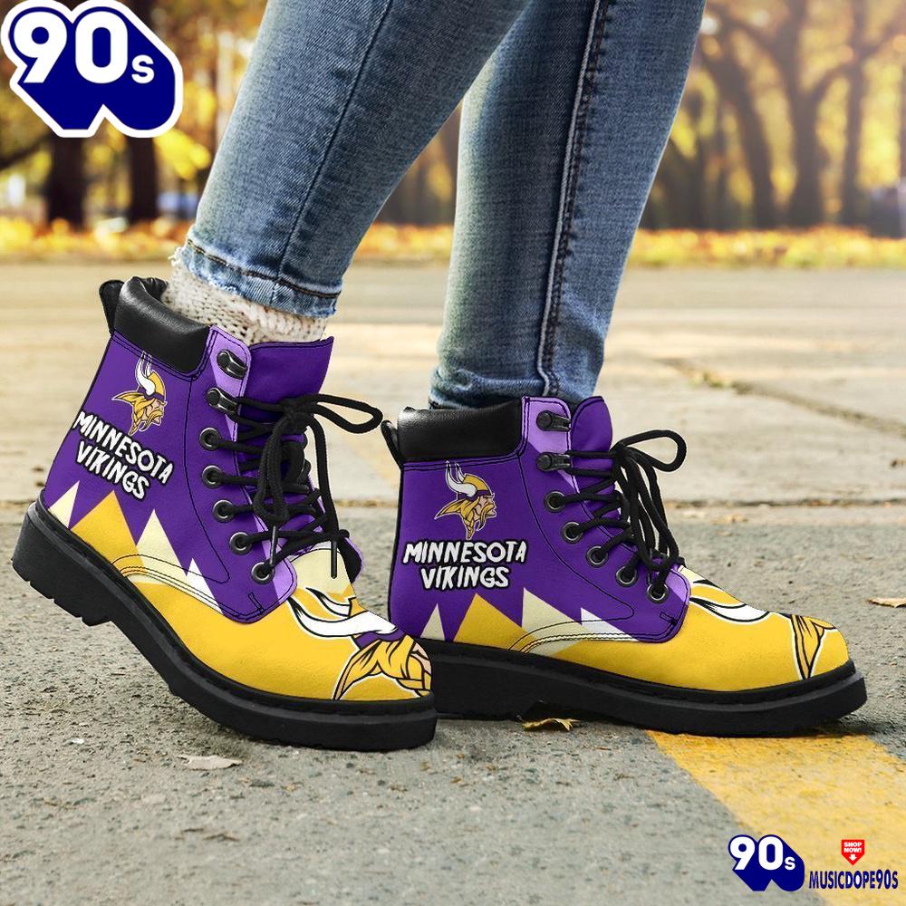 Minnesota Virkings All Season Boots Casual Shoes Vegan Leather Custom Boot Shoes Minnesota Virkings All Season Boots Casual Shoes Vegan Leather Custom Boot Shoes