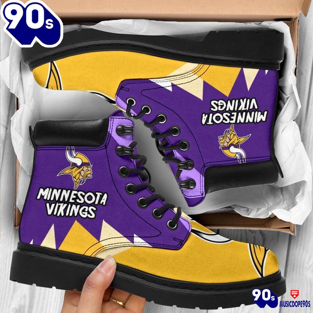 Minnesota Virkings All Season Boots Casual Shoes Vegan Leather Custom Boot Shoes Minnesota Virkings All Season Boots Casual Shoes Vegan Leather Custom Boot Shoes