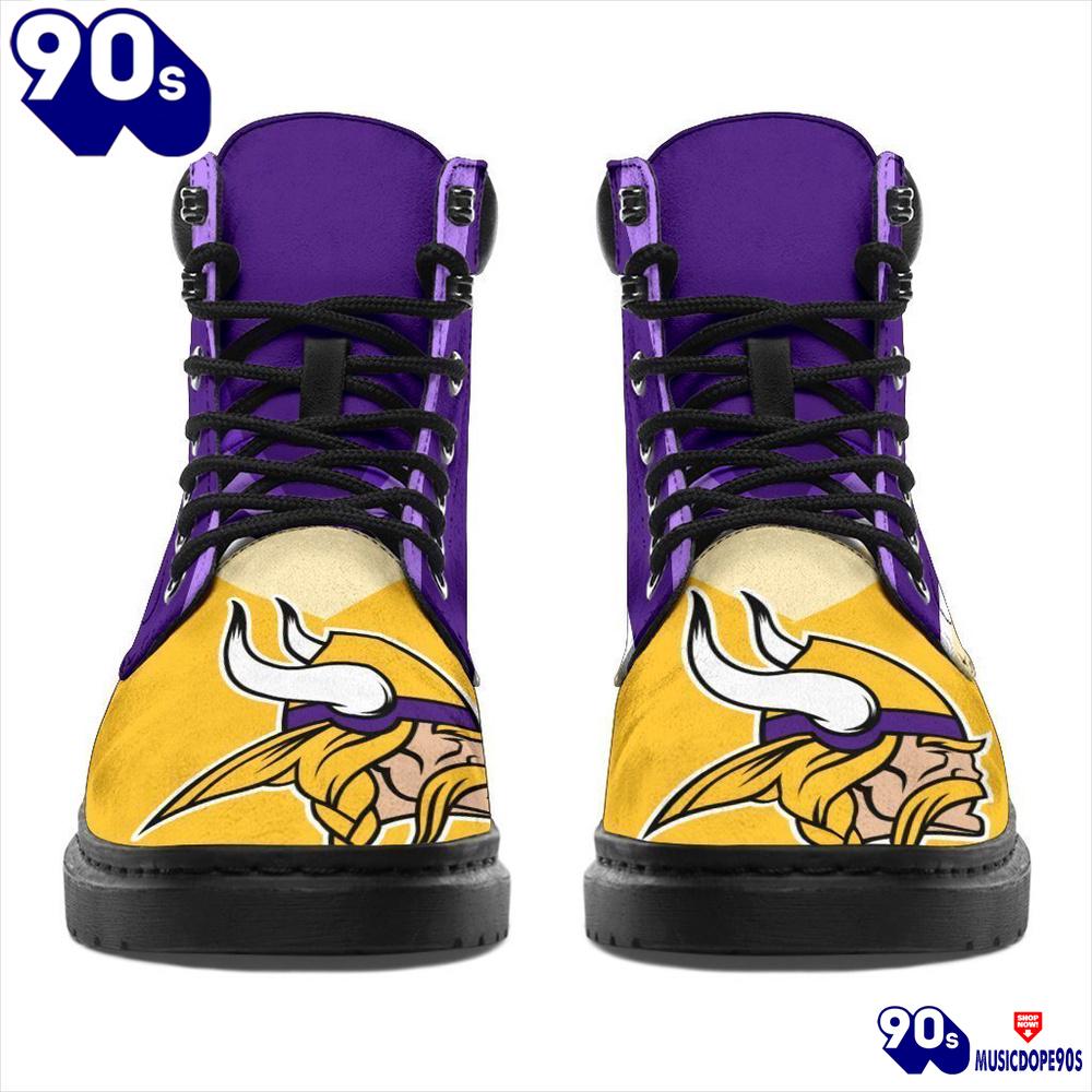 Minnesota Virkings All Season Boots Casual Shoes Vegan Leather Custom Boot Shoes Minnesota Virkings All Season Boots Casual Shoes Vegan Leather Custom Boot Shoes