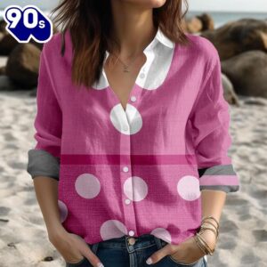 Minnie Mouse Blouse Shirt, Pink…
