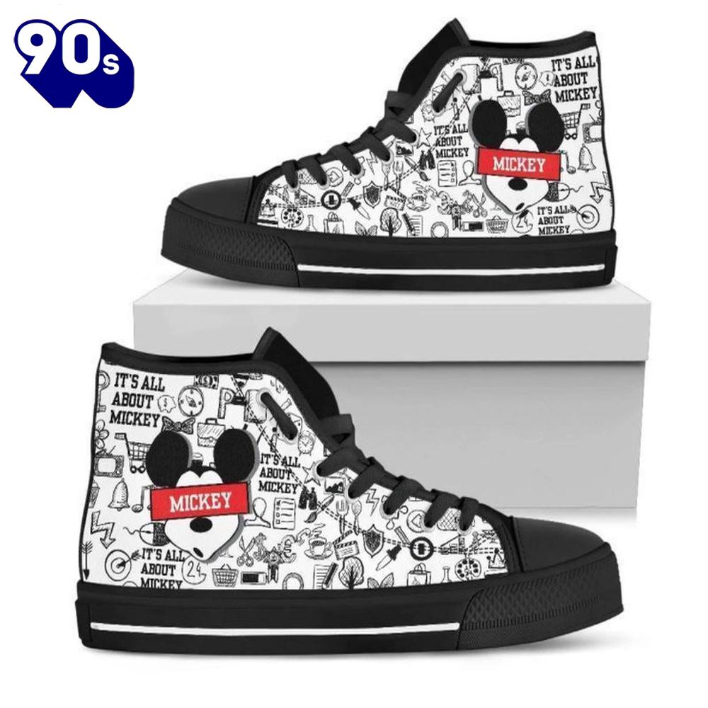 Minnie Mouse Disney Cartoon High Top Shoes Chic High Top Shoes For Fans New Canvas Shoes Minnie Mouse Disney Cartoon High Top Shoes Chic High Top Shoes For Fans New Canvas Shoes