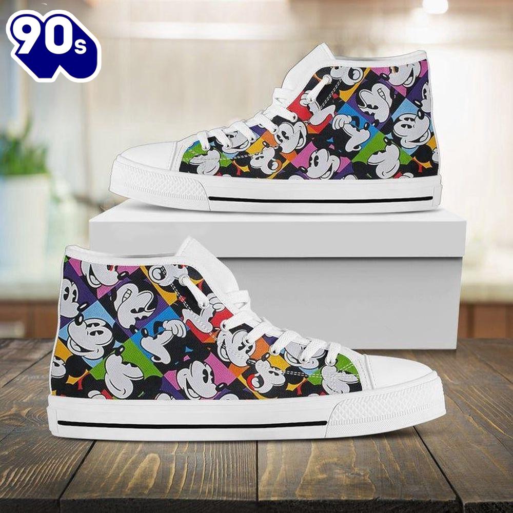 Minnie Mouse Disney Cartoon High Top Shoes Dynamic High Tops For Fans New Canvas Shoes Minnie Mouse Disney Cartoon High Top Shoes Dynamic High Tops For Fans New Canvas Shoes