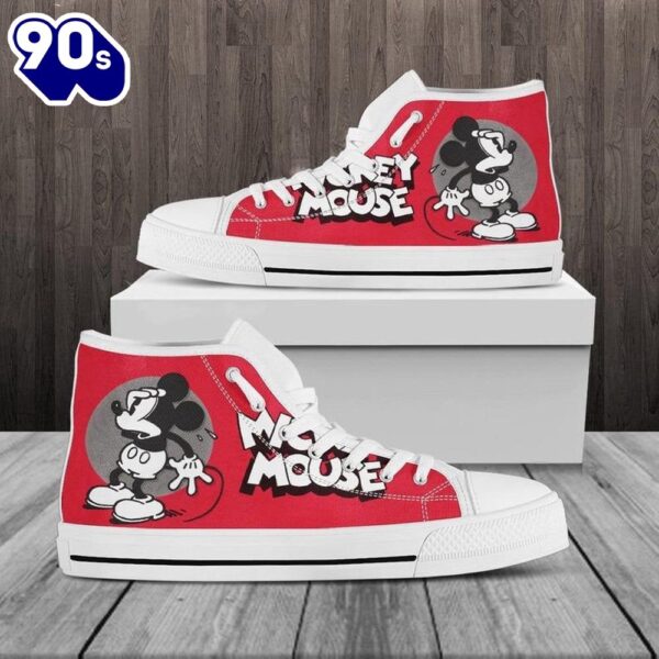 Minnie Mouse Disney Cartoon High Top Shoes Elite High Cut Shoes For Fans New Canvas Shoes