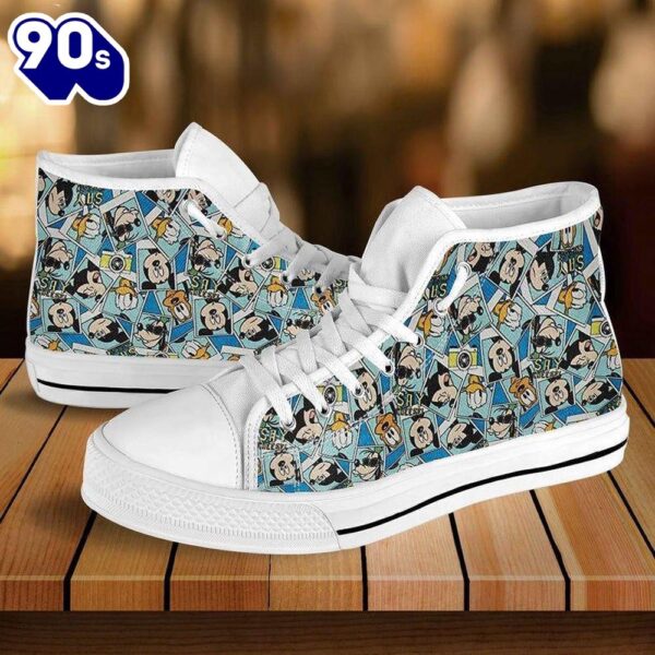 Minnie Mouse Disney Cartoon High Top Shoes High Fashion Sneaks For Fans New Canvas Shoes