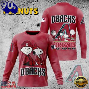 MLB Arizona Diamondbacks Peanuts 75th Anniversary 2026 All Over Print T Shirt 2 MLB Arizona Diamondbacks Peanuts 75th Anniversary TShirt, Sweatshirt, Hoodie