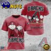 MLB Arizona Diamondbacks Peanuts 75th Anniversary 2026 All Over Print  T Shirt