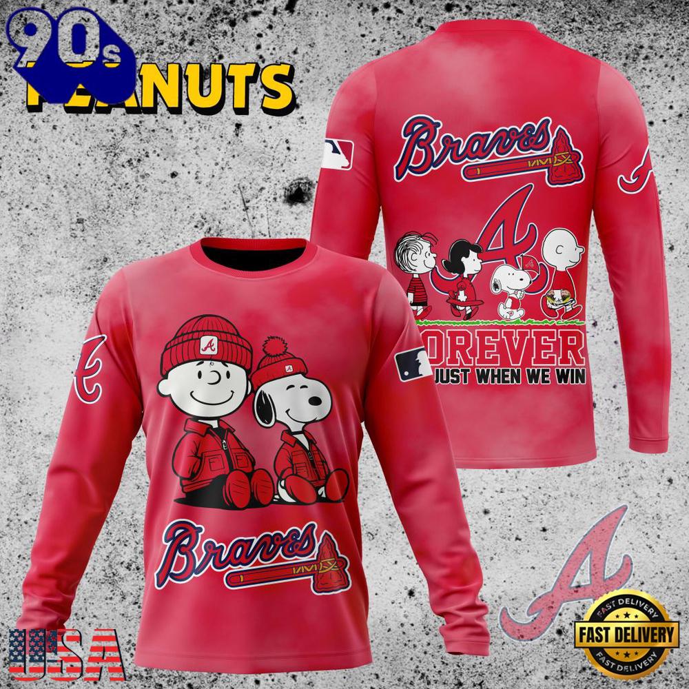 MLB Atlanta Braves Peanuts 75th Anniversary 2026 All Over Print T Shirt MLB Atlanta Braves Peanuts 75th Anniversary 2026 All Over Print T Shirt