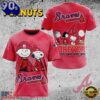 MLB Atlanta Braves Peanuts 75th Anniversary 2026 All Over Print  T Shirt