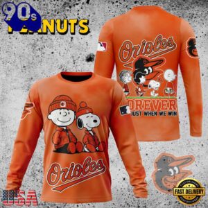 MLB Baltimore Orioles Peanuts 75th Anniversary 2026 All Over Print T Shirt 2 MLB Baltimore Orioles Peanuts 75th Anniversary TShirt, Sweatshirt, Hoodie