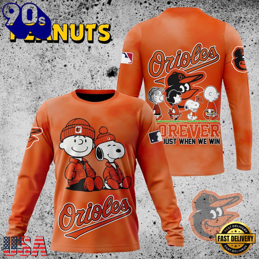 MLB Baltimore Orioles Peanuts 75th Anniversary 2026 All Over Print T Shirt MLB Baltimore Orioles Peanuts 75th Anniversary 2026 All Over Print T Shirt