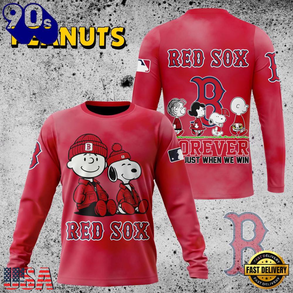 MLB Boston Red Sox Peanuts 75th Anniversary 2026 All Over Print T Shirt MLB Boston Red Sox Peanuts 75th Anniversary 2026 All Over Print T Shirt
