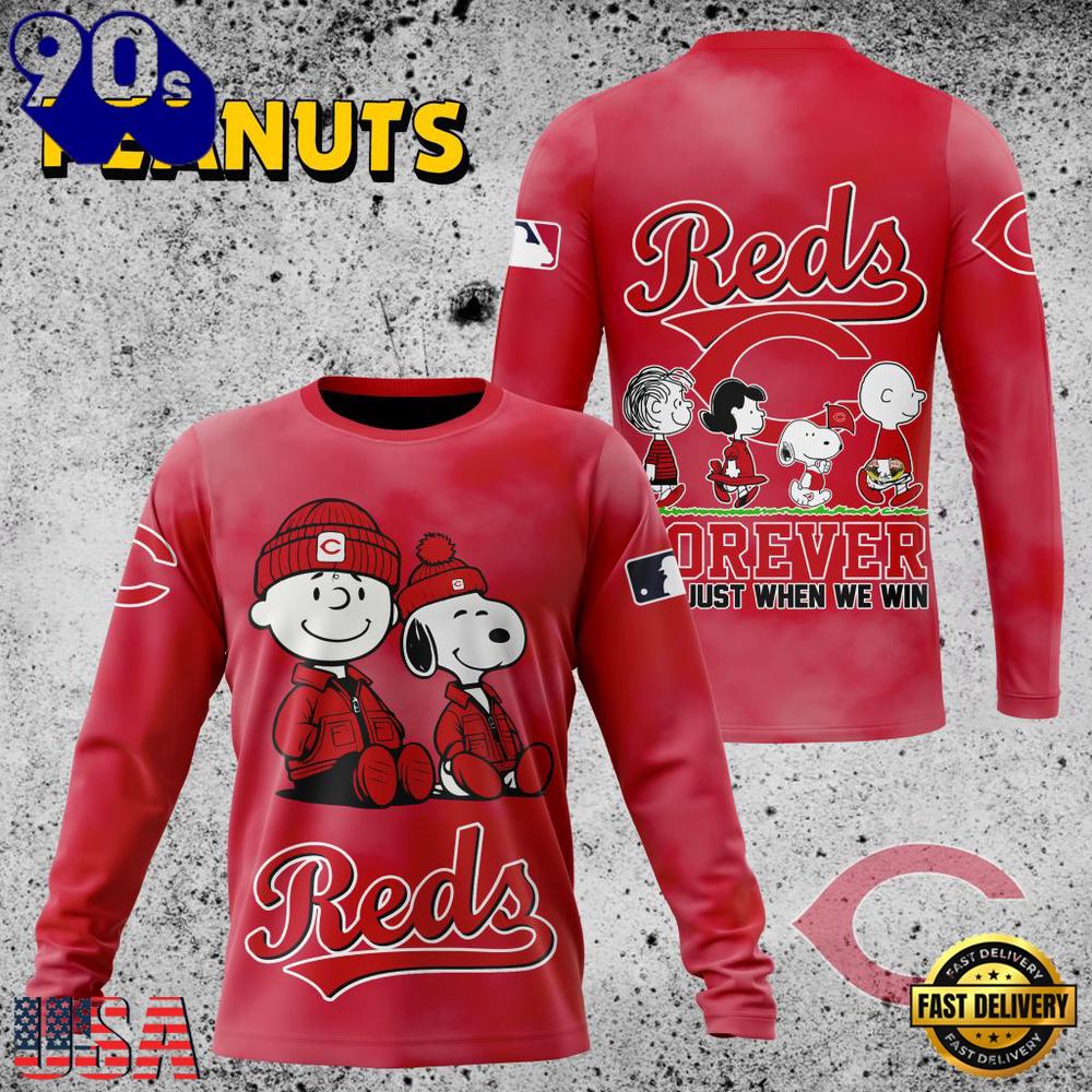 MLB Cincinnati Reds Peanuts 75th Anniversary 2026 All Over Print T Shirt MLB Cincinnati Reds Peanuts 75th Anniversary 2026 All Over Print T Shirt
