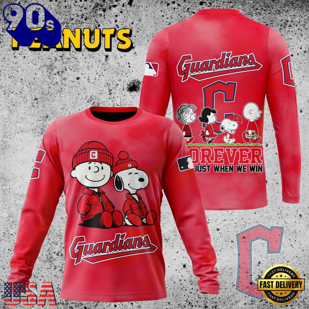 MLB Cleveland Guardians Peanuts 75th Anniversary 2026 All Over Print T Shirt MLB Cleveland Guardians Peanuts 75th Anniversary 2026 All Over Print T Shirt