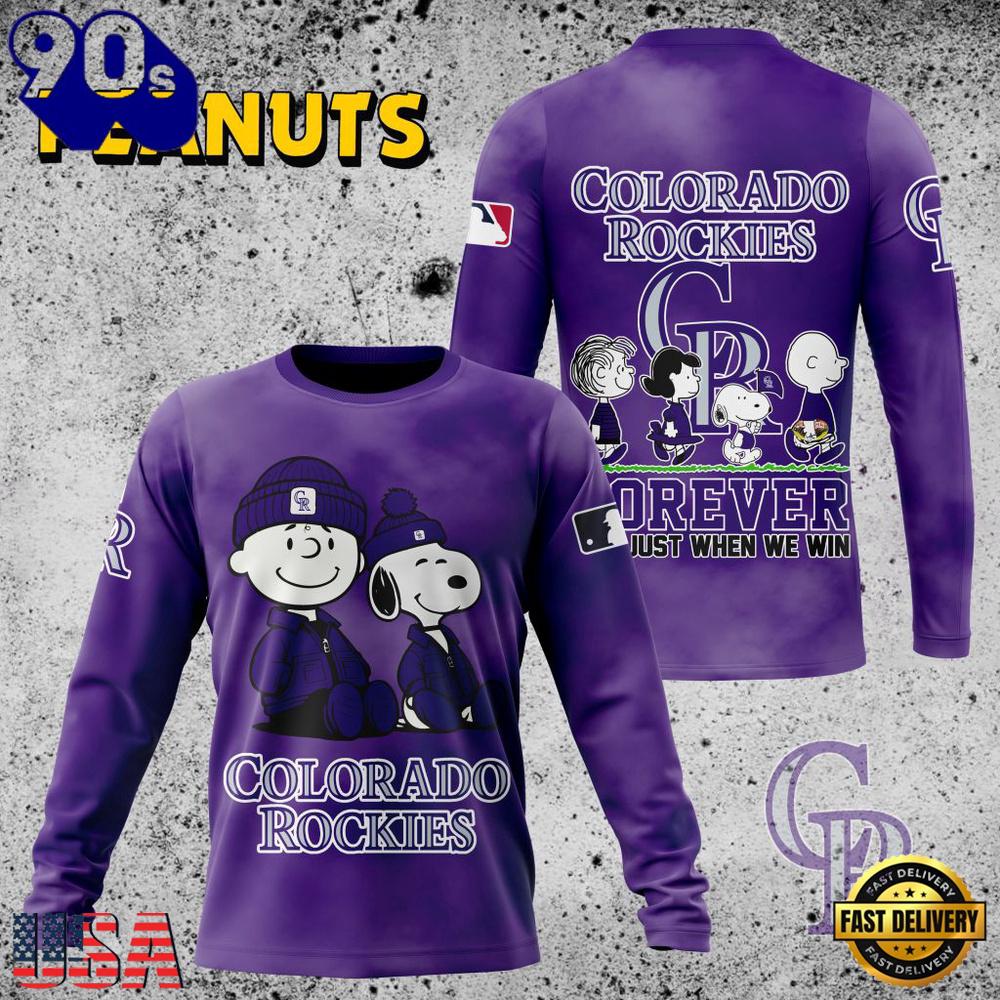 MLB Colorado Rockies Peanuts 75th Anniversary 2026 All Over Print T Shirt MLB Colorado Rockies Peanuts 75th Anniversary 2026 All Over Print T Shirt