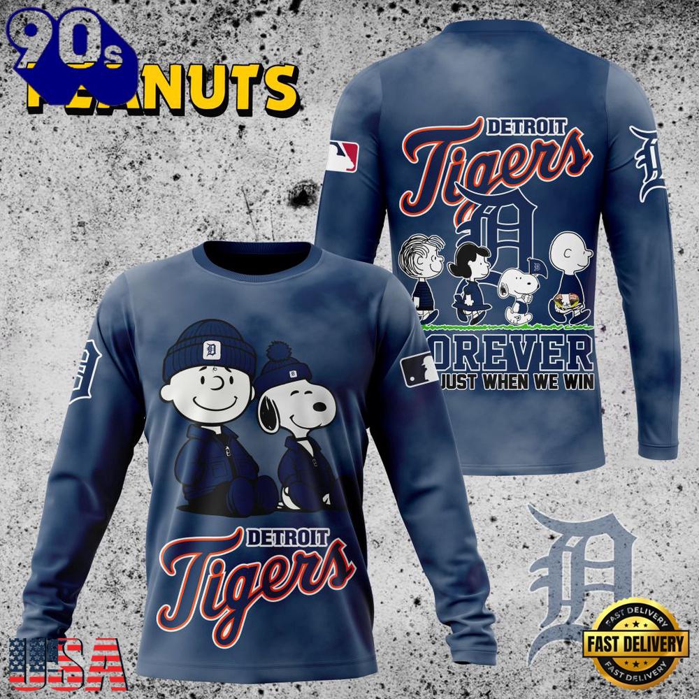 MLB Detroit Tigers Peanuts 75th Anniversary 2026 All Over Print T Shirt MLB Detroit Tigers Peanuts 75th Anniversary 2026 All Over Print T Shirt