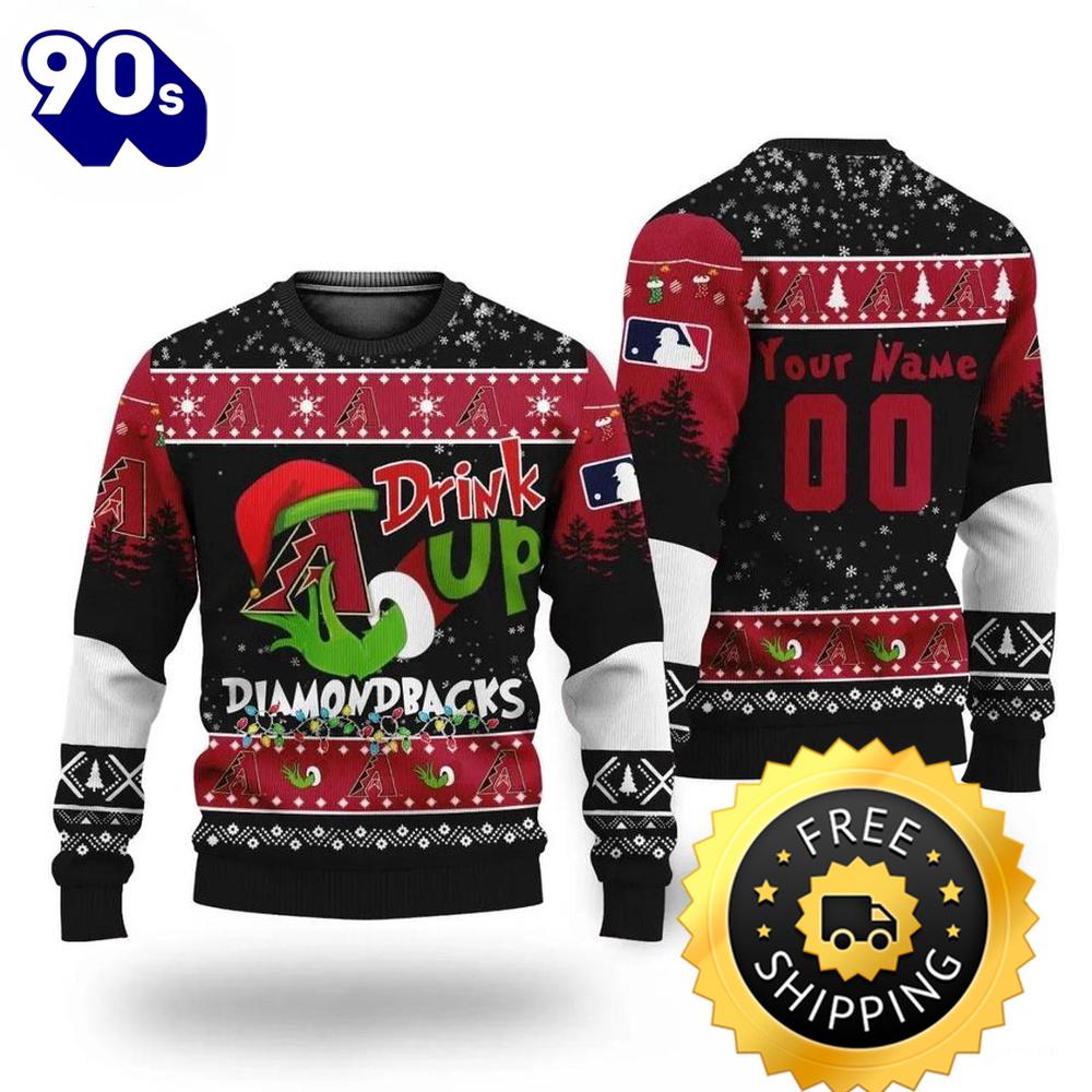 Mlb Grinch Drink Up Arizona Diamondbacks Custom Ugly Christmas Sweater, Arizona Diamondbacks Ugly Sweater, MLB Christmas Sweater Mlb Grinch Drink Up Arizona Diamondbacks Custom Ugly Christmas Sweater, Arizona Diamondbacks Ugly Sweater, MLB Christmas Sweater