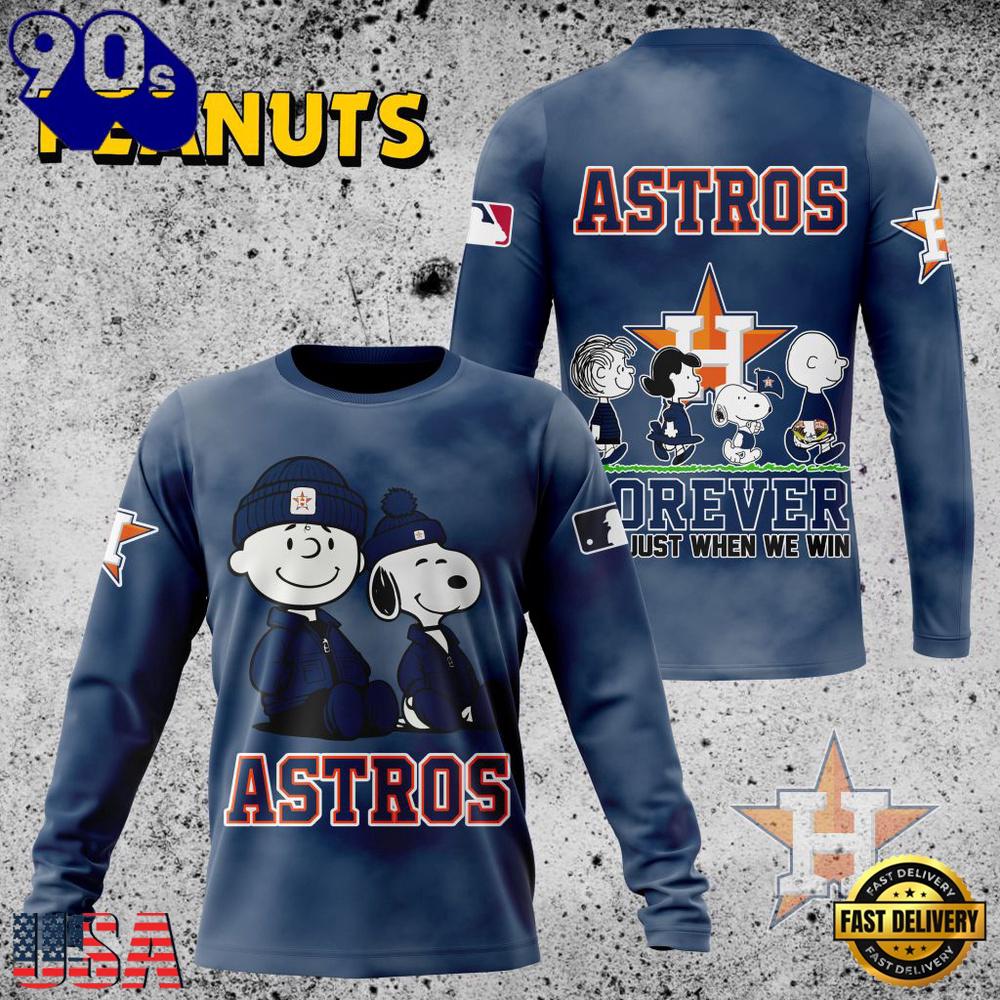 MLB Houston Astros Peanuts 75th Anniversary 2026 All Over Print T Shirt MLB Houston Astros Peanuts 75th Anniversary 2026 All Over Print T Shirt