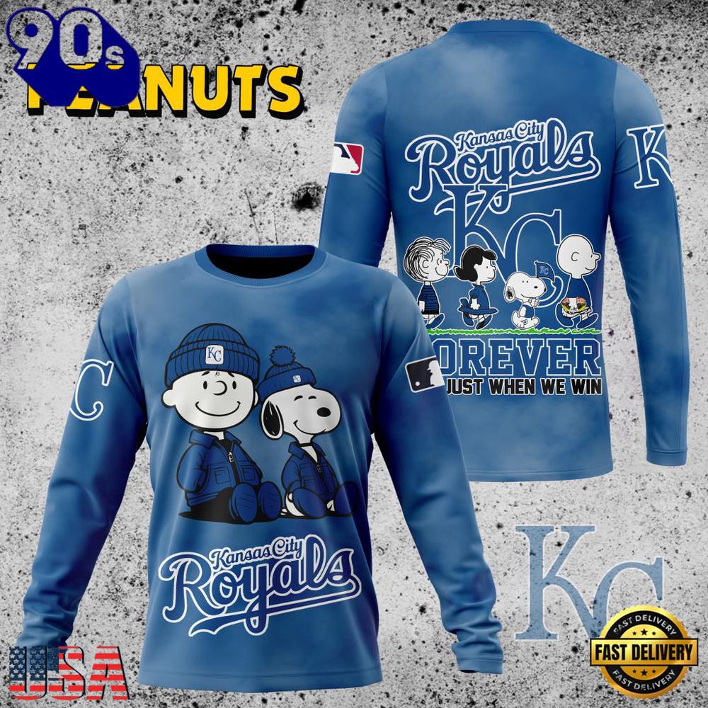 MLB Kansas City Royals Peanuts 75th Anniversary 2026 All Over Print T Shirt MLB Kansas City Royals Peanuts 75th Anniversary 2026 All Over Print T Shirt