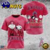 MLB Los Angeles Angels Peanuts 75th Anniversary 2026 All Over Print  T Shirt