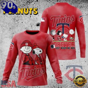 MLB Minnesota Twins Peanuts 75th Anniversary 2026 All Over Print T Shirt 2 MLB Minnesota Twins Peanuts 75th Anniversary TShirt, Sweatshirt, Hoodie