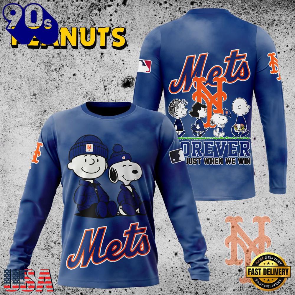 MLB New York Mets Peanuts 75th Anniversary 2026 All Over Print T Shirt MLB New York Mets Peanuts 75th Anniversary 2026 All Over Print T Shirt