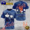 MLB New York Mets Peanuts 75th Anniversary 2026 All Over Print  T Shirt