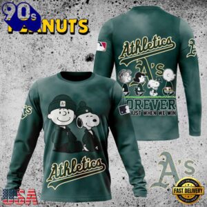 MLB Oakland Athletics Peanuts 75th Anniversary 2026 All Over Print T Shirt 2 MLB Oakland Athletics Peanuts 75th Anniversary TShirt, Sweatshirt, Hoodie