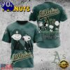 MLB Oakland Athletics Peanuts 75th Anniversary 2026 All Over Print  T Shirt