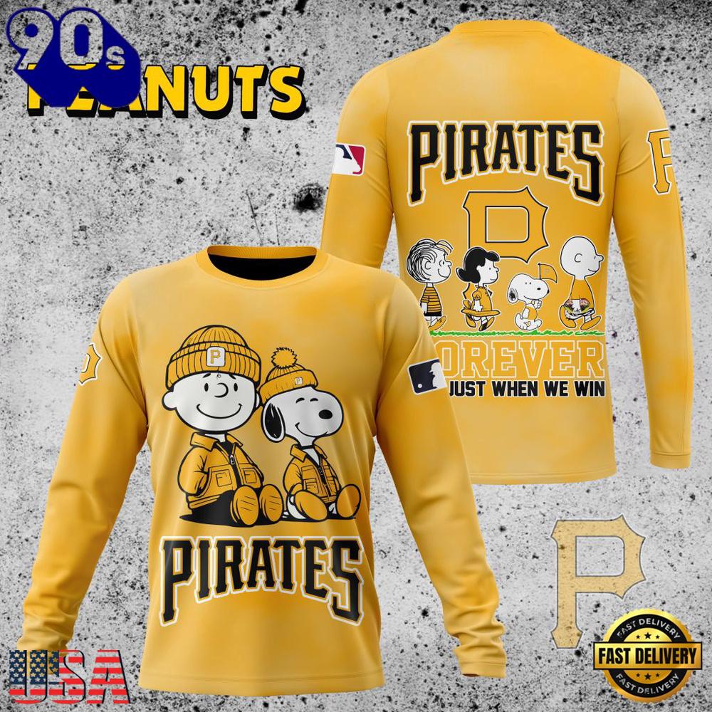 MLB Pittsburgh Pirates Peanuts 75th Anniversary 2026 All Over Print T Shirt MLB Pittsburgh Pirates Peanuts 75th Anniversary 2026 All Over Print T Shirt