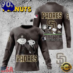MLB San Diego Padres Peanuts 75th Anniversary 2026 All Over Print T Shirt 2 MLB San Diego Padres Peanuts 75th Anniversary TShirt, Sweatshirt, Hoodie