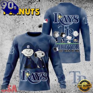 MLB Tampa Bay Rays Peanuts 75th Anniversary 2026 All Over Print T Shirt 2 MLB Tampa Bay Rays Peanuts 75th Anniversary TShirt, Sweatshirt, Hoodie