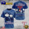 MLB Texas Rangers Peanuts 75th Anniversary 2026 All Over Print  T Shirt