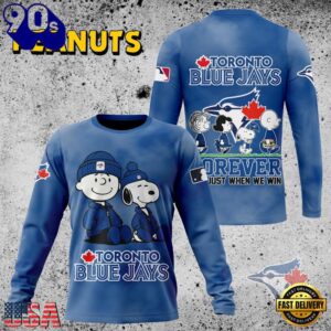 MLB Toronto Blue Jays Peanuts 75th Anniversary 2026 All Over Print T Shirt 2 MLB Toronto Blue Jays Peanuts 75th Anniversary TShirt, Sweatshirt, Hoodie