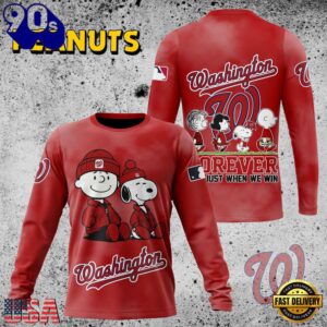 MLB Washington Nationals Peanuts 75th Anniversary 2026 All Over Print T Shirt 2 MLB Washington Nationals Peanuts 75th Anniversary TShirt, Sweatshirt, Hoodie