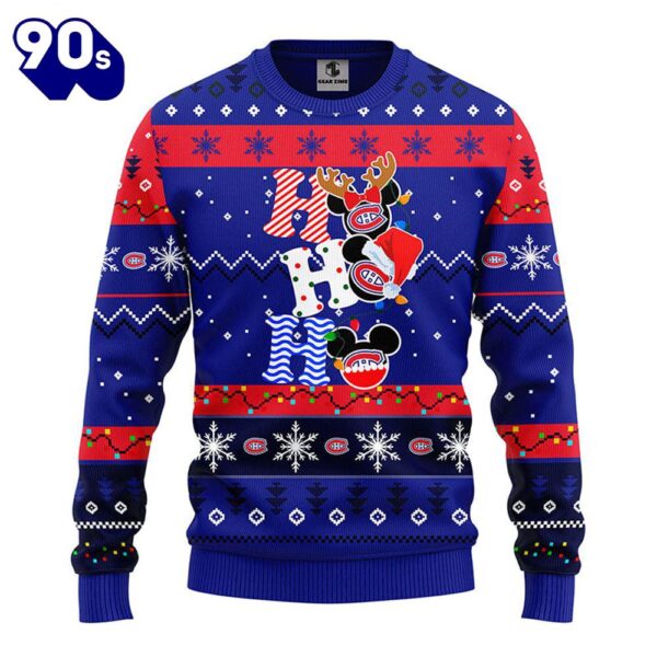 Montreal Canadians Hohoho Mickey Christmas Ugly Sweater  Gift Christmas