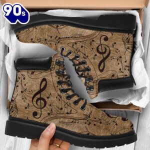 Music Note Carving Asboots All Season Boots
